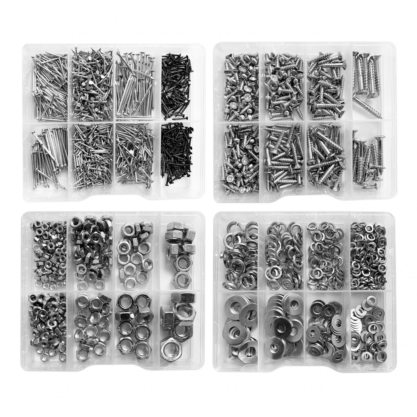 Big Combi Set Of 2035 Metal Fasteners (screws, Nails, Washers, Nuts) 1 Big Combi Set Of 2035 Metal Fasteners (screws, Nails, Washers, Nuts)
