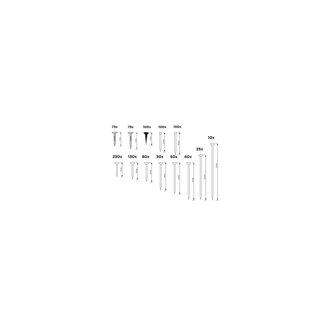 Black And Decker Nail And Pin Assortment Set (975 Pieces) 2 Black And Decker Nail And Pin Assortment Set (975 Pieces) - Image 2
