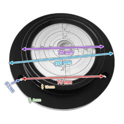 Extra Big Round Bubble Level With Metal Case (100x75x20 Mm, Black) -Wood Tools And Deco extra big round bubble level with metal case 100x75x20 mm black 2