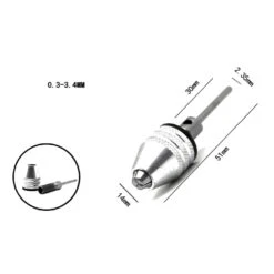 Quick-release Chuck For Drills (0.3-3.4 Mm, 2.35 Mm Shaft)
