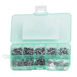 Set M2 Bolts, Nuts And Washers, 250 Pcs