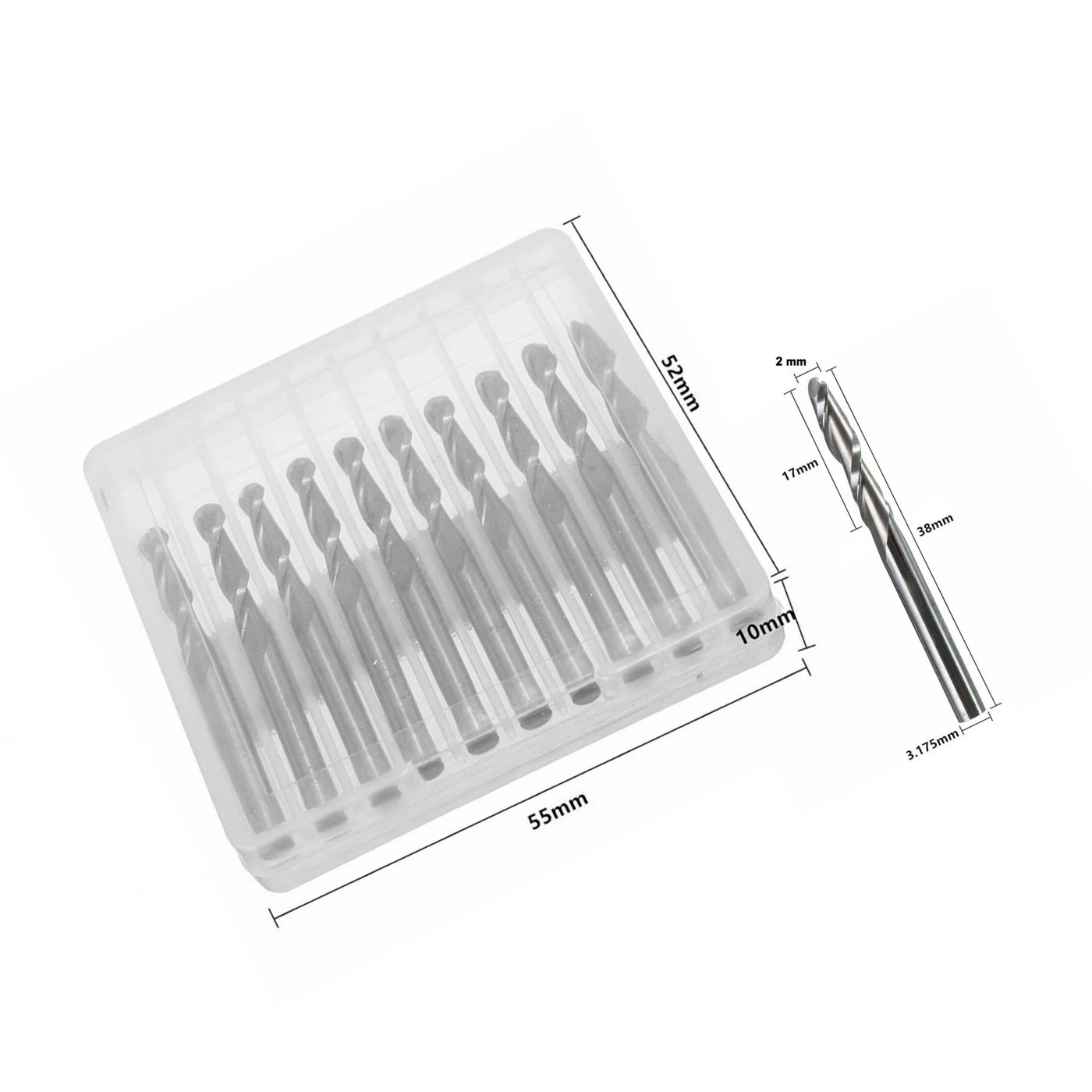 Set Micro Milling Cutters Set Ball Nose In Box (2 Mm) 1 Set Micro Milling Cutters Set Ball Nose In Box (2 Mm)