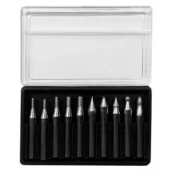 Set Of 10 Diamond Grinding Burrs (6.35x45 Mm, Grit 100)