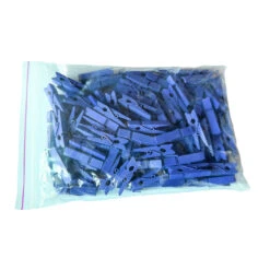 Set Of 100 Small Clothes Pins From Wood (35 Mm, Dark Blue)