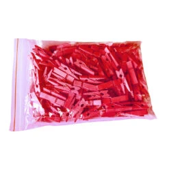 Set Of 100 Small Clothes Pins From Wood (35 Mm, Red)