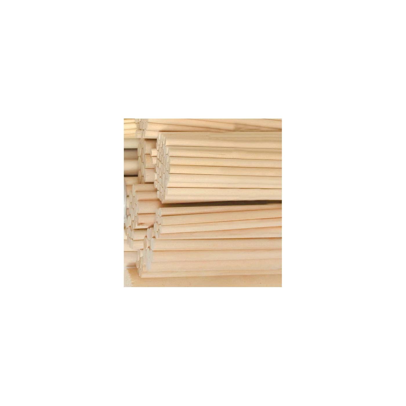 Set Of 100 Wooden Sticks (20 Cm Length, 9.5 Mm Dia, Birchwood) 1 Set Of 100 Wooden Sticks (20 Cm Length, 9.5 Mm Dia, Birchwood)