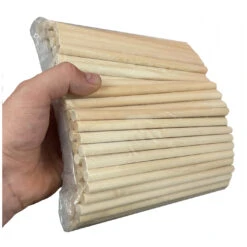 Set Of 100 Wooden Sticks (30 Cm Length, 10 Mm Dia, Birchwood)