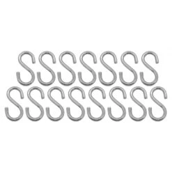 Set Of 15 Strong Steel S-hooks (74 Mm, 50 Kg)