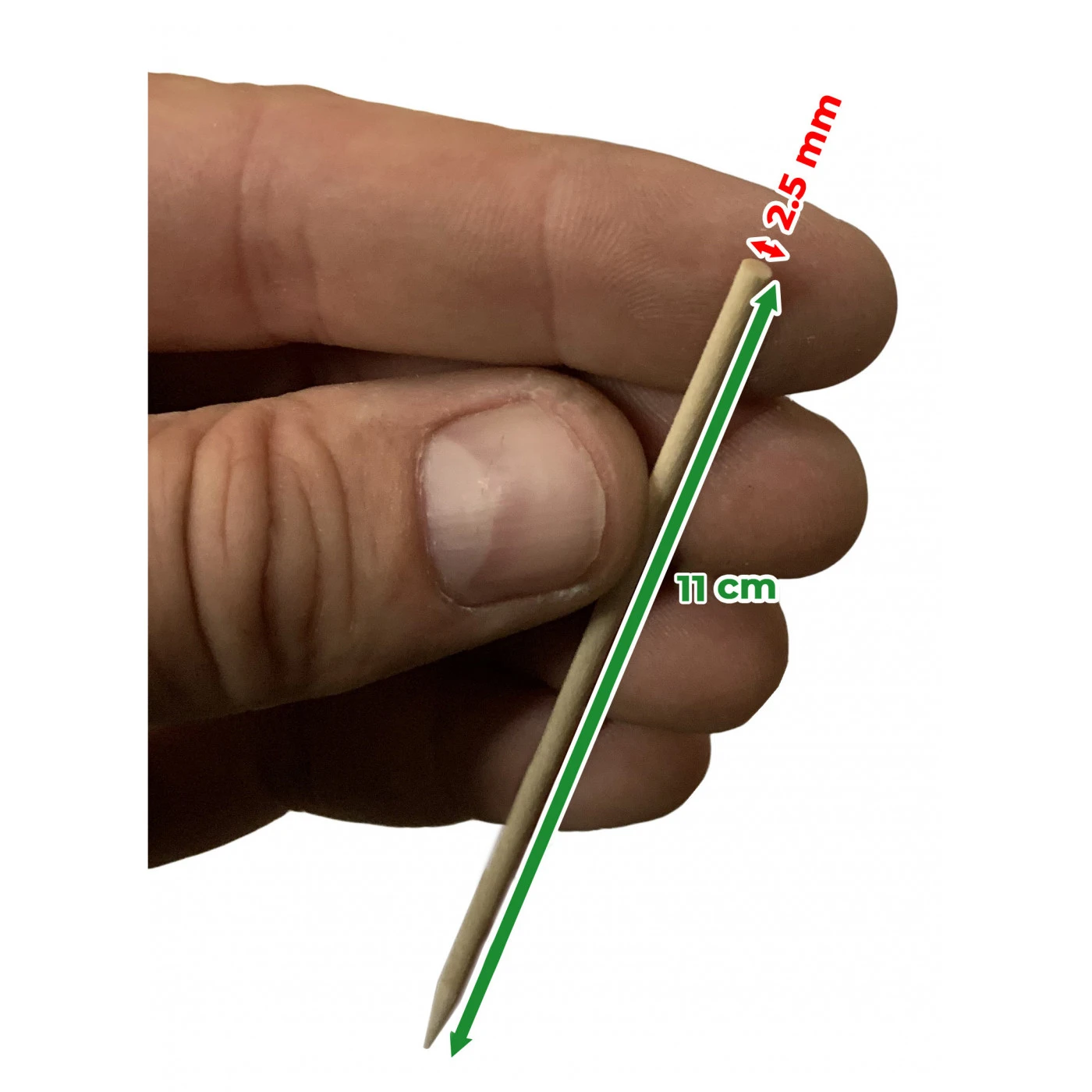 Set Of 1500 Wooden Sticks (2.5 Mm X 11 Cm, Pointed) 2 Set Of 1500 Wooden Sticks (2.5 Mm X 11 Cm, Pointed) - Image 2