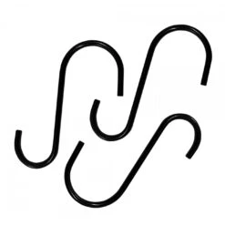 Set Of 16 Small Stainless Steel Hooks (6 Cm, Black)