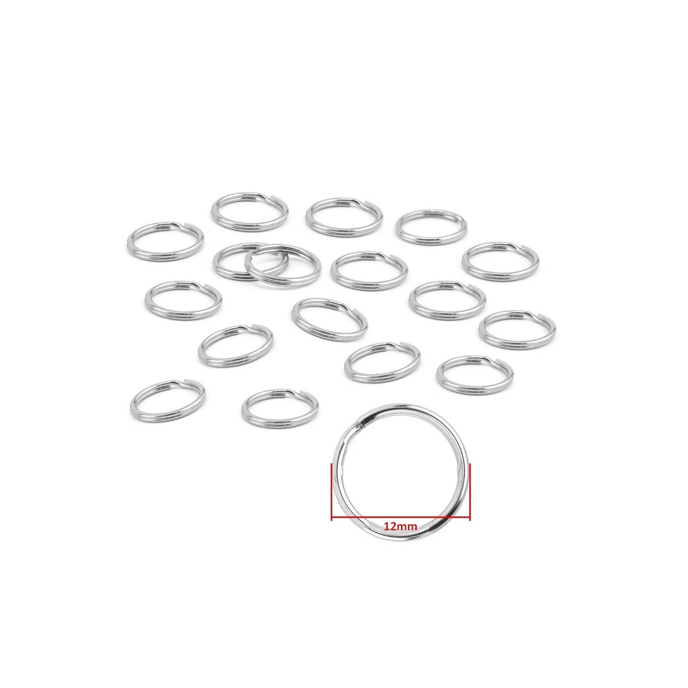 Set Of 180 Key Rings (12 Mm, Nickel Plated) 2 Set Of 180 Key Rings (12 Mm, Nickel Plated) - Image 2