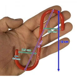 Set Of 20 Metal S-hooks (12 Cm, Isolated, Red) -Wood Tools And Deco set of 20 metal s hooks 12 cm isolated red 2