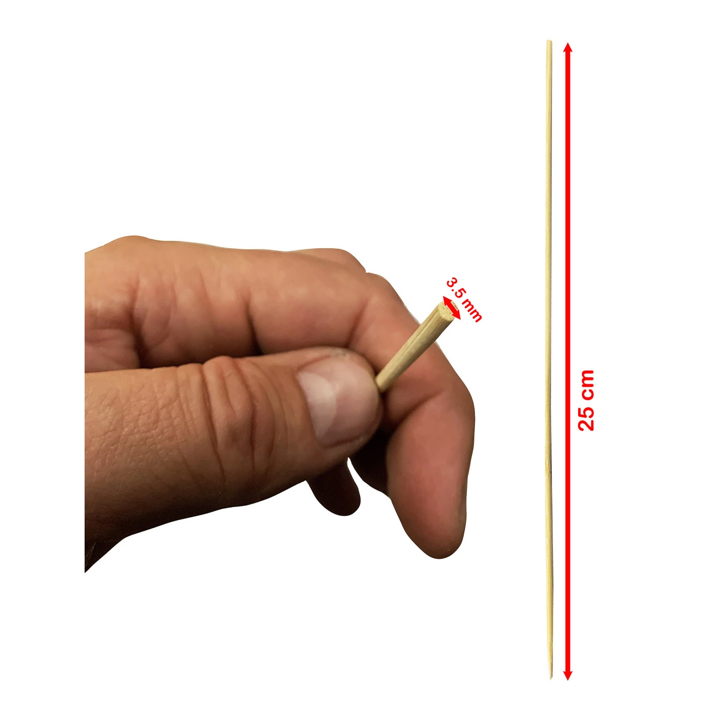 Set Of 200 Bamboo Sticks (3.5 Mm X 25 Cm) 2 Set Of 200 Bamboo Sticks (3.5 Mm X 25 Cm) - Image 2