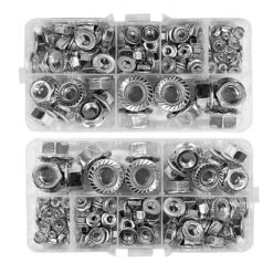 Set Of 200 Hex Flange Nuts (M3, M4, M5, M6, M8 And M10)