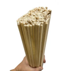Set Of 200 Wooden Sticks (square, 4.0x4.0 Mm, 38 Cm Length, Birch Wood)
