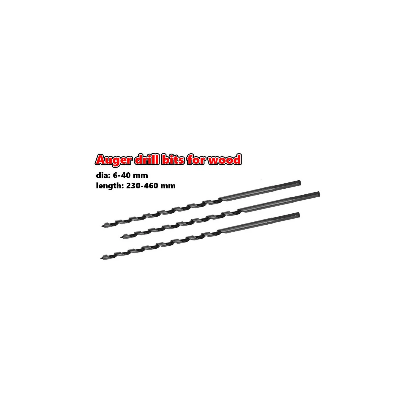 Set Of 3 Auger Drill Bits For Wood, 8x230 Mm 2 Set Of 3 Auger Drill Bits For Wood, 8x230 Mm - Image 2