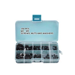 Set Of 300 Nylon Bolts, Nuts And Washers (white And Black) -Wood Tools And Deco set of 300 nylon bolts nuts and washers white and black 2