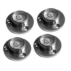Set Of 4 Round Bubble Levels With Aluminum Case (30x20x12 Mm, Silver)