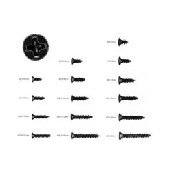 Wood Tools And Deco -Wood Tools And Deco set of 450 mini screws 23 26 30 mm countersunk black 1
