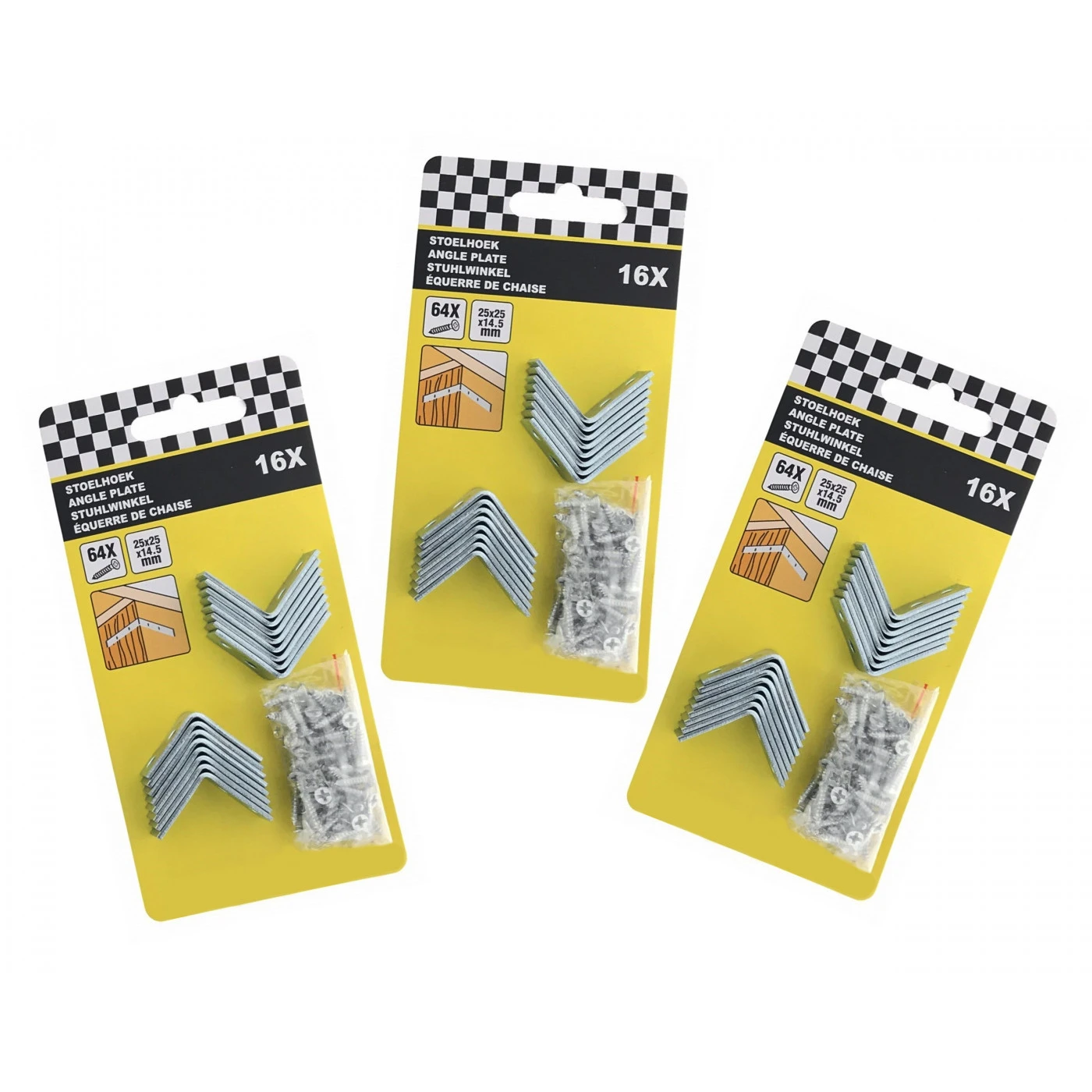 Set Of 48 Metal Connection Plates With Screws (25x25x14.5 Mm, Angle Pieces) 1 Set Of 48 Metal Connection Plates With Screws (25x25x14.5 Mm, Angle Pieces)