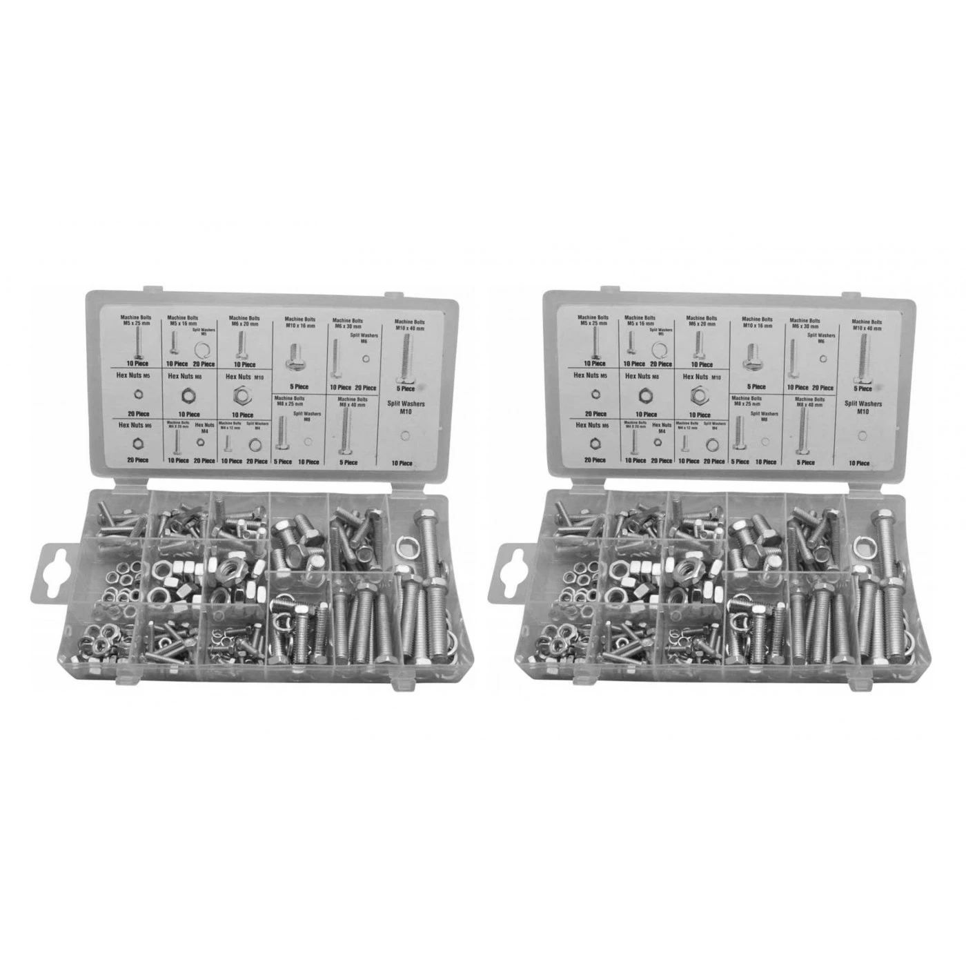 Set Of 480 Pieces Bolts, Nuts And Washers In Box 1 Set Of 480 Pieces Bolts, Nuts And Washers In Box