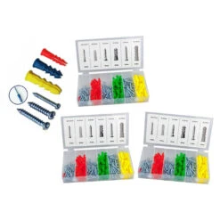 Set Of 495 Poly Anchors And Screws (mix Assortment)