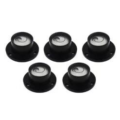 Set Of 5 Round Bubble Levels With Metal Shell (black)