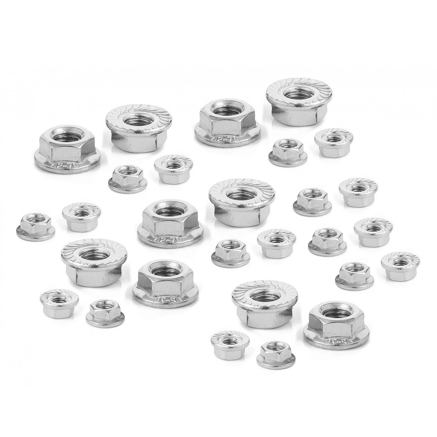 Set Of 50 Flange Nuts (M6) 1 Set Of 50 Flange Nuts (M6)