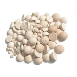 Set Of 50 Hemispheres (dia: 30 Mm, Thickness: 15 Mm, Schima Wood)