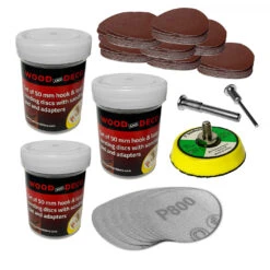 Set Of 50 Mm Sanding Pad, 98 Discs (fine), 2 Adapters