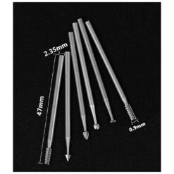 Set Of 6 HSS Mini Milling Cutters, 0.9x40 Mm, 2.35 Shaft 5 Set Of 6 HSS Mini Milling Cutters, 0.9x40 Mm, 2.35 Shaft -Wood Tools And Deco set of 6 hss mini milling cutters 09x40 mm 235 shaft 2