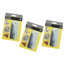 Set Of 6 Metal Connection Plates With Screws (135x55x2.5 Mm, Straight Pieces)