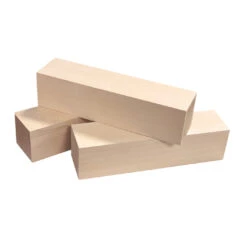 Set Of 9 Blocks Of Basswood (5x5x20 Cm, For Working Or Playing)