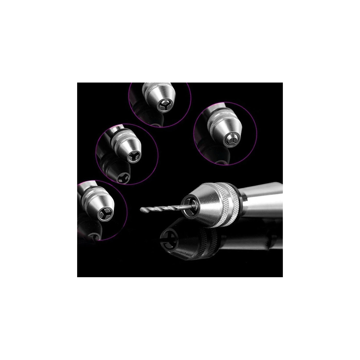 Solid Hand Drill, Silver With 10 Drill Bits 1 Solid Hand Drill, Silver With 10 Drill Bits